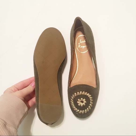 nwot jack rogers rebecca suede olive loafers - Picture 4 of 5